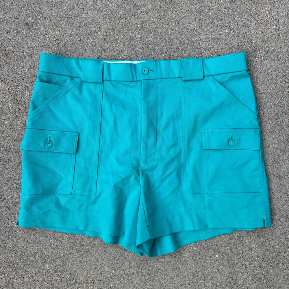 Vintage Windham Pointe Teal Cargo Shorty Shorts Size 38 cruise MCM style